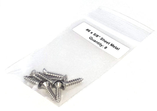 #6 x 5/8" Flat Head Sheet Metal Screws (pack of 8)