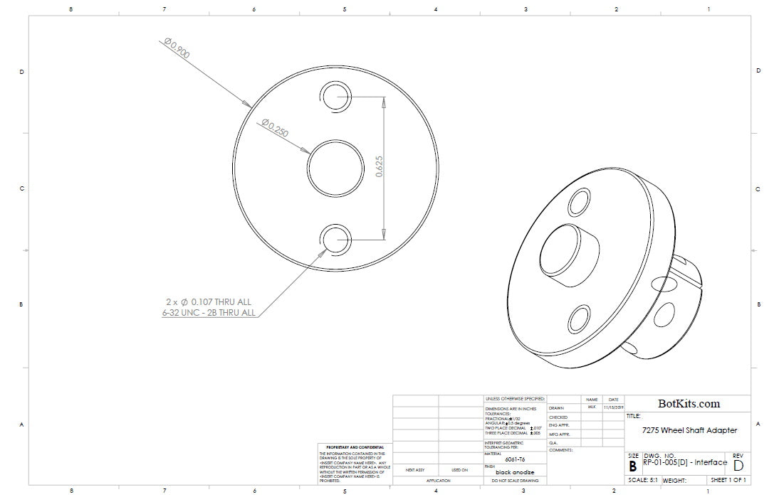 Axle adapter kit - D2, Ant1